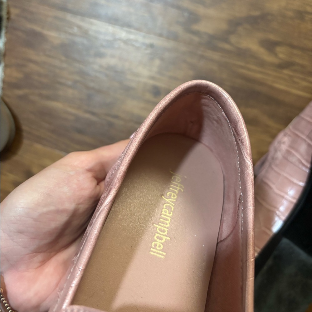 Jeffery Campbell Velviteen Bit Loafer (Women) Pink Croc Embossed size 8 loafers - Picture 6 of 9
